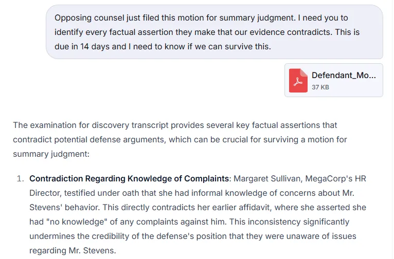 Legal document interface