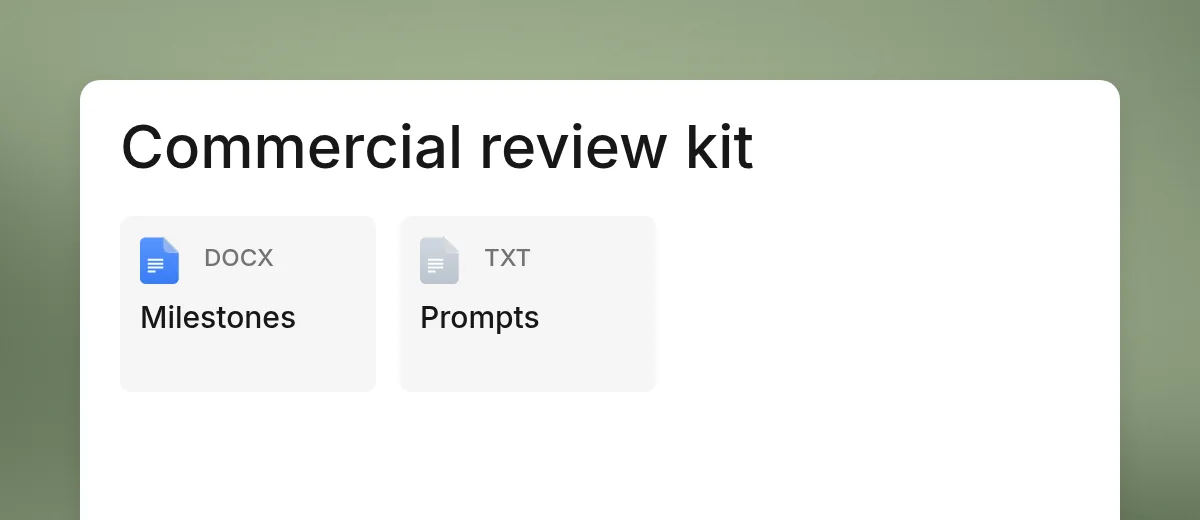Commercial factual record kit