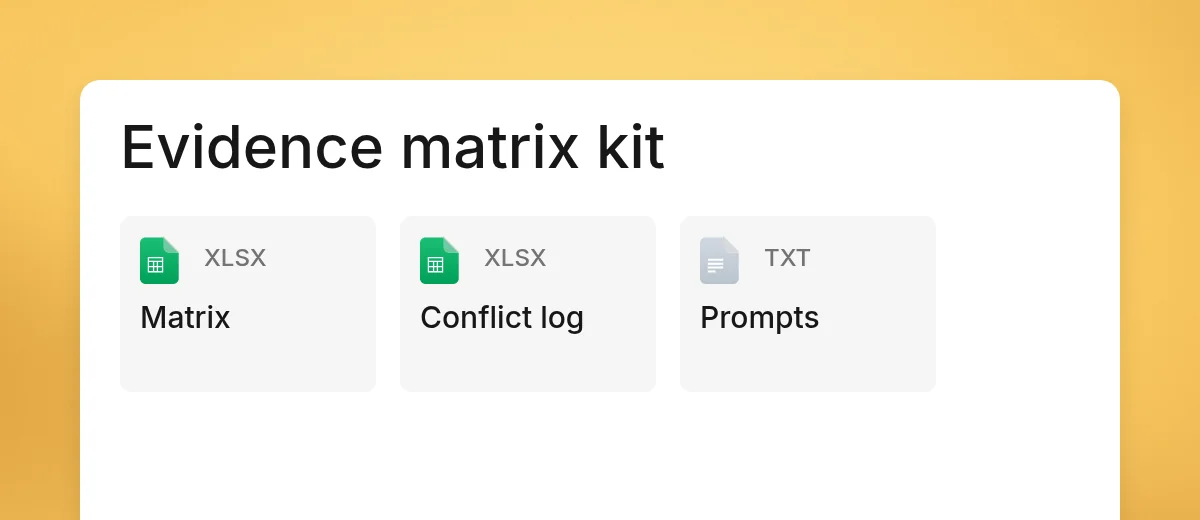 Evidence matrix kit