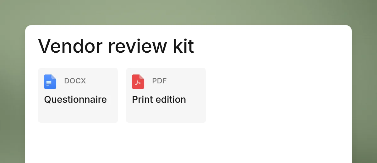 Legal AI vendor review kit