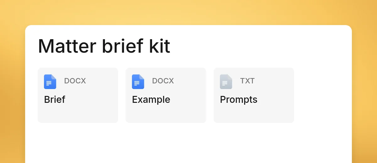 Matter brief kit