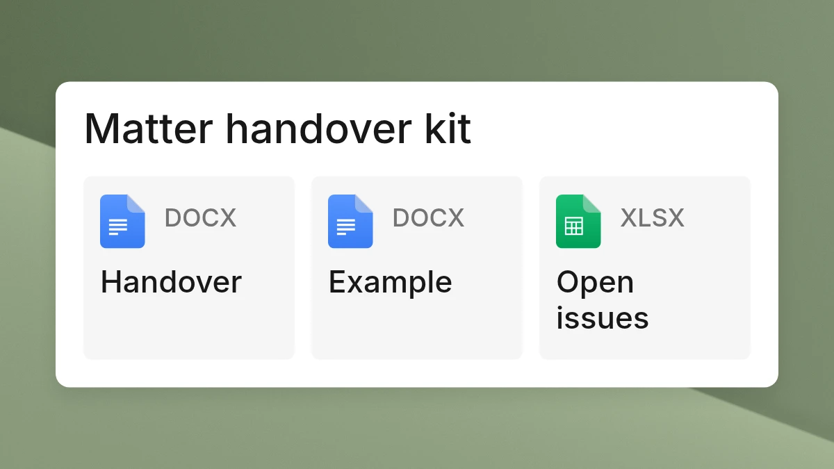 Matter handover kit